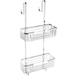 Cestello Doccia Doppio Ripiano Acciaio Inox Viti o Biadesivo Top Line Metaform