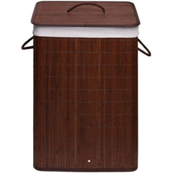 Metaform - Cesta portabiancheria marrone bucato bambù rettangolare mod. Balù