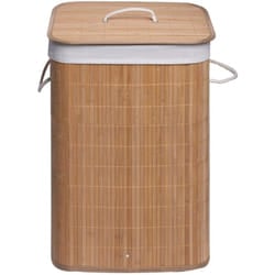 Metaform - Cesta portabiancheria naturale bucato bambù rettangolare mod. Balù