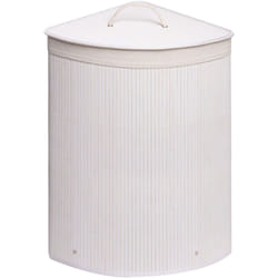Metaform - Cesta portabiancheria bianco bucato bambù angolare mod. Balù