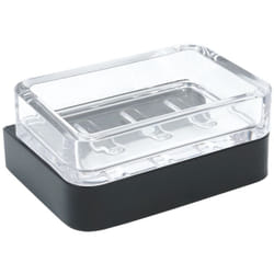 Metaform - Porta sapone a muro in acciaio nero opaco bagno mod. 25 Black