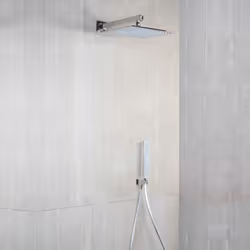 Kit doccia 5pz soffione 25x25 presa acqua braccio doccia flex e doccetta metaform - Vista aggiuntiva 2