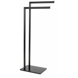 Metaform - Piantana Porta Asciugamani da Bagno Nero Opaco Zero Doppio Braccio Black