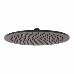 Soffione doccia in acciaio inox AISI 304 con finitura nera opaca.