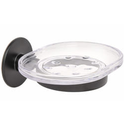 Metaform - Porta sapone a muro in acciaio nero opaco bagno mod. Wind Black