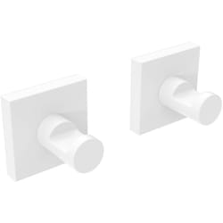 Metaform - Coppia appendiabito da parete Bianco Opaco in Acciaio verniciato Mod. Hotel Maison White
