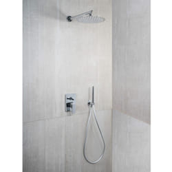 Saliscendi Doccia con soffione e doccetta Cromo in Acciaio inox e ottone cromato Mod. Hera - Metaform
