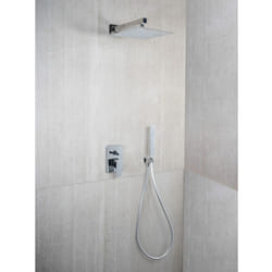 Saliscendi Doccia con soffione e doccetta Cromo in Acciaio inox e ottone cromato Mod. Hera direct - Metaform