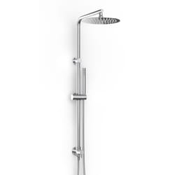 Saliscendi Doccia con soffione e doccetta Satinata in Acciaio inox e ottone spazzolato Mod. Zeus satin - Metaform