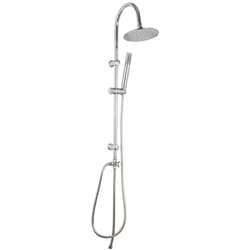 Saliscendi Doccia con soffione e doccetta Satinata in Acciaio inox e ottone spazzolato Mod. Poseidon satin - Metaform