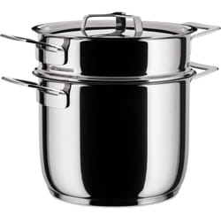 Pots&Pans Pasta-Set In Acciaio Inossidabile, Argento, 24.77 x 20.32 x 22.23 Cm - Alessi