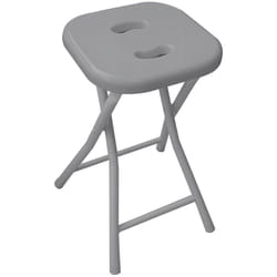 Gedy - Sgabello da bagno in acciaio inox richiudibile colore Grigio