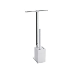 Gedy - Colonnina portarotolo e scopino wc acciaio inox e resine termoplastiche serie Rainbow RA32 Bianco