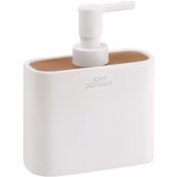 Dosasapone d'appoggio in resina e bambu colore bianco con erogatore in plastica serie Ninfea di Gedy Funzionalità, praticità ...