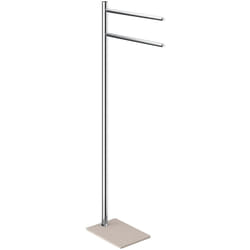 Gedy - Trilly Porta Asciugamani in Piedi, Metallo, Cromo e Beige, 14x34x83.3 cm
