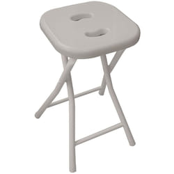 Gedy - Sgabello da bagno in acciaio inox richiudibile colore Totora chiaro