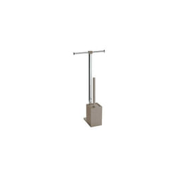 Gedy - Colonnina portarotolo e scopino wc acciaio inox e resine termoplastiche serie Rainbow RA32 Tortora Chiaro