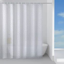 Gedy - G-Jungle Tenda doccia, Tenda doccia 240x200, Realizzata in tessuto peva, Finitura bianca, Design r&s, Tenda per doccia provvista di 12 anelli,