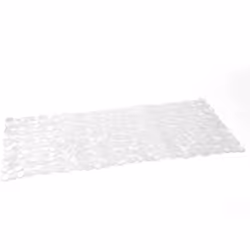 Tappeto antiscivolo vasca River trasparente. Realizzato in PVC. Dimensioni: h 0,7 x l 70 x p 35 cm. Peso: 0,625 kg. Anni di g ...