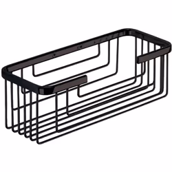 Portaoggetti doccia rettangolare alto in filo nero matt. Realizzato in acciaio inox. Dimensioni: h 8,6 x l 25,2 x p 10,2 cm.  ...