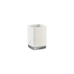 Gedy - Bicchiere Lucy Bianco Ceramica 10,3x7,3x7,3 Cm