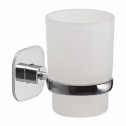 Portaspazzolini Gedy in acciaio inox con bicchiere in vetro satinato serie Teide Funzionalità, praticità e stile sono i cardi ...