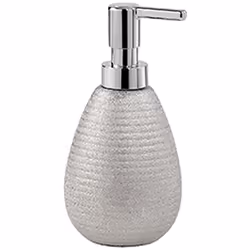 GEDY G-Astrid Dosatore per sapone Argento, Dimensioni 16,6X8,3X8,3 CM peso 0,226 KG, dispenser sapone in Ceramica, Anni di ga ...