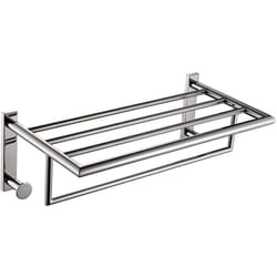 Gedy - Mensola portasciugamani doppia da muro in acciaio inox aisi 304 5035 serie project Cromato