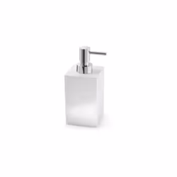 Questa pratica soluzione per il sapone è realizzata in materiale : resina e sabbia bianca lucida, con un erogatore cromato, a ...