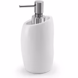 Dosasapone Iside bianco. Realizzato in resina/sabbia. Dimensioni: h 17,4 x l 8,3 x p 8,1 cm. Peso: 0,365 kg. Capacità: 320 ml ...