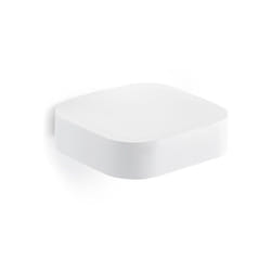Gedy - Portasapone inamovibile da muro in ottone, acciaio inox e Cromall 3212 serie outline Bianco Opaco