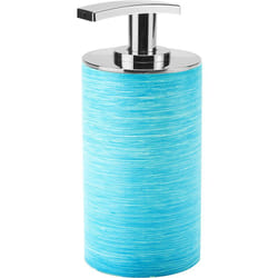 Gedy - G-Sole Dosasapone bagno, Misure e peso: 15,7X7,2X7,5 cm & 0,295 kg, Dispenser sapone bagno in resina, Finitura azzurra, Design r&s 2 anni di