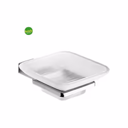 Portasapone serie Kansas prodotto dal brand Gedy realizzato in alluminio ecromall. Piattino in vetro. Dimensioni cm10,5x cm13 ...