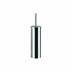 in acciaio cromato e cromall, contenitori in vetro satinato Art. GE33 portascopino altezza 33 cm
