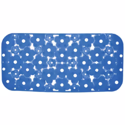 Tappeto antiscivolo vasca Margherita azzurro trasparente. Realizzato in PVC. Dimensioni: h 0,7 x l 72 x p 34,5 cm. Peso: 0,51 ...
