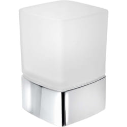 Sapho Accessori bagno Gedy - Bicchiere Lounge per spazzolini e dentifricio per stare in piedi, vetro smerigliato/cromo 549813