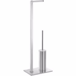 Piantana portarotolo e portascopino Maine cromato. Realizzato in acciaio inox/cromall. Dimensioni: h 69,7 x l 24 x p 15,5 cm. ...