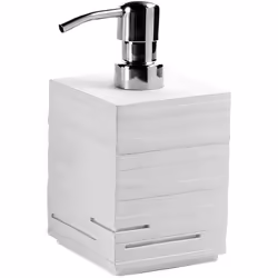 Dosasapone Quadrotto; In resina bianca; Dimensioni 82 x 16 x 82 millimetri. Dosasapone Quadrotto In resina bianca, dimension ...