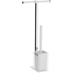 Gedy - Piantana d' appoggio portarotolo più portascopino linea Raimbow colore Bianco
