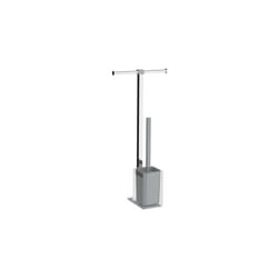 Gedy - Colonnina portarotolo e scopino wc acciaio inox e resine termoplastiche serie Rainbow RA32 Argento Trasparente