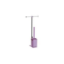 Gedy - Colonnina portarotolo e scopino wc acciaio inox e resine termoplastiche serie Rainbow RA32 Lilla Trasparente