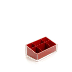 Gedy - Portatrucchi d'appoggio in resina RA00 serie rainbow Rosso