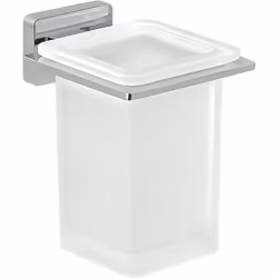Portaspazzolino a muro in acciaio inox e cromall con bicchiere in vetro satinato serie Atena di Gedy Funzionalità, praticità  ...