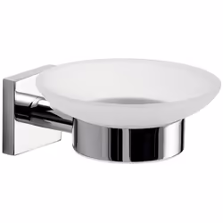 Portasapone a muro in acciaio inox e cromall con piattino in vetro satinato serie Fuji di Gedy Funzionalità, praticità e stil ...