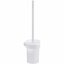 Scopino wc da muro PIRENEI Scopino WC con ciuffo in setole da muro in ottone e Cromall PI33-03 Gedy serie PIRENEI Bianco Opac ...