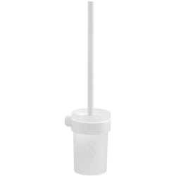 Gedy - Scopino wc con ciuffo in setole da muro in ottone e Cromall PI33-03 serie pirenei Bianco Opaco