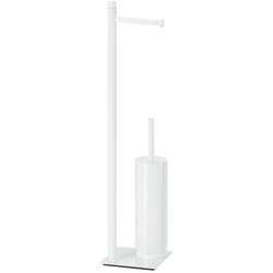 Gedy - Sapho Trilly - Portarotolo e scopino wc, da appoggio, bianco opaco TR3222