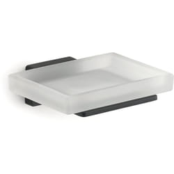 Gedy - Portasapone da muro in acciaio inox e Cromall 4411 serie atena Nero Opaco