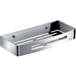Gedy - Rettangolare, cromata, G-Hanoi, Porta Oggetti Doccia, Organizzatore Bagno in Acciaio Inox 304 con Finitura, Design r&s, Misure 4,5x30x12,8 cm
