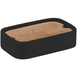 Sapho Accessori bagno Gedy - Portasapone da appoggio Ninfea, nero/bambù 131114